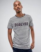 New Look Striped T-shirt With Forever Print - Black