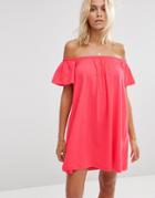 Asos Off Shoulder Mini Dress - Pink