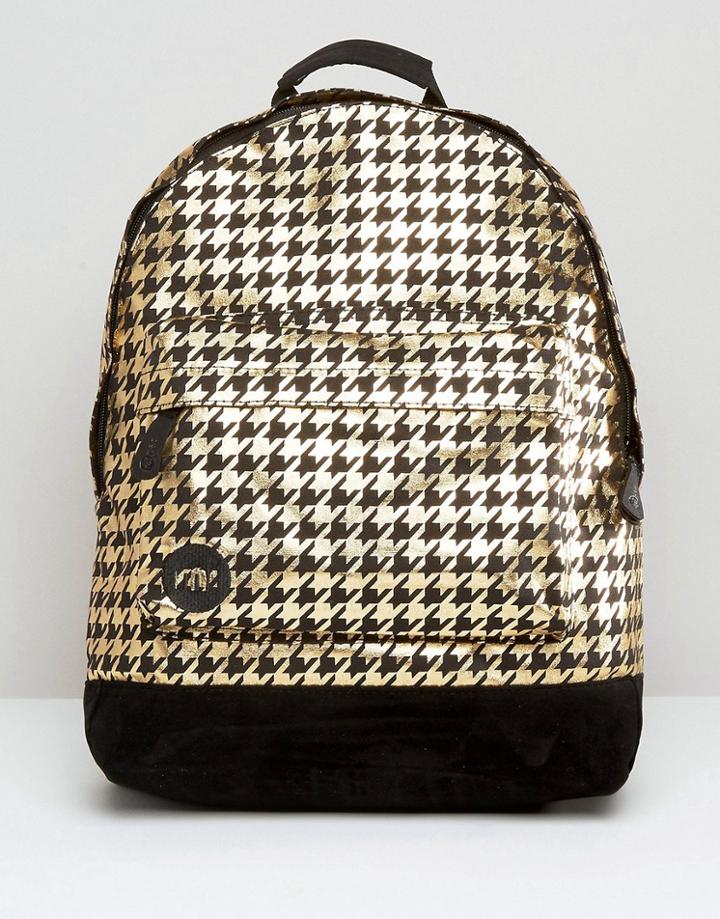 Mi Pac Backpack In Metallic Houndstooth - Black