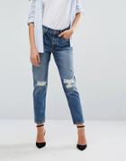 Mango Ripped Boyfriend Jean - Blue