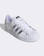 Adidas Originals Superstar Sneakers With Clear Stripes-white