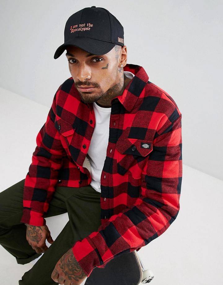 Asos Baseball Cap In Black With Slogan Embroidery - Black