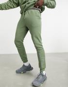 Asos Dark Future Set Oversized Sweatpants With Logo Print In Olivine-green