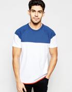 Franklin And Marshall T-shirt With Color Block - Original Blue