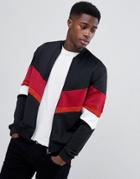Stradivarius Scuba Panel Bomber Jacket In Black - Black