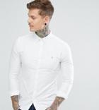 Farah Skinny Fit Button Down Oxford Shirt In White - White