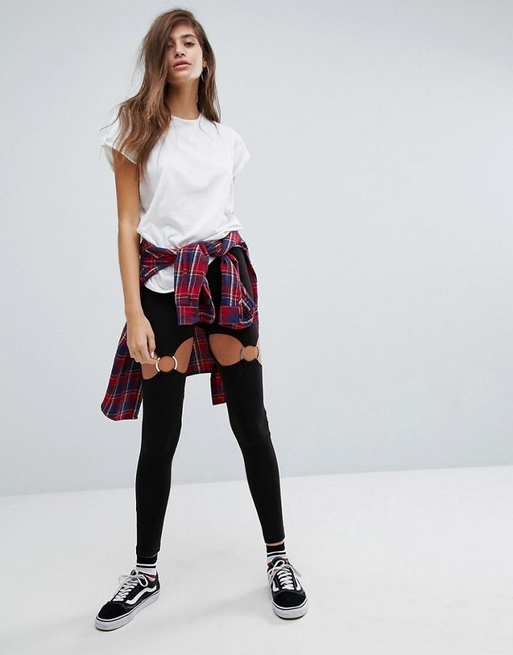 Asos Leggings With Ring Details - Black