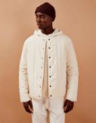 Topman Printed Quilted Liner Jacket In Ecru-white