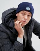 North Sails Merino Logo Beanie In Navy - Navy