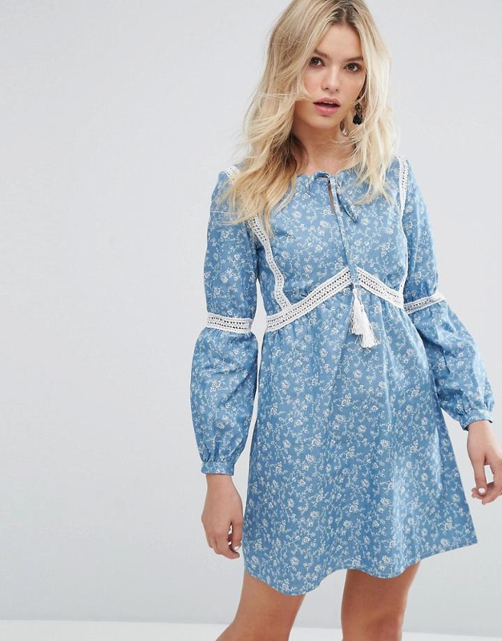 Rage Tassle Detail Dress - Blue
