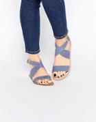 Asos Frame Leather Sandals - Corn Flower Blue