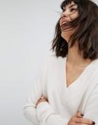 Asos White 100% Cashmere V-neck Sweater - Cream