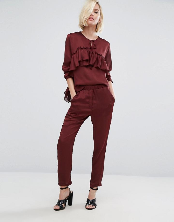 First & I Tailored Track Pant - Purple