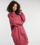 Asos Design Tall Oversized Hoodie Sweatshirt Dress In Chilli-red