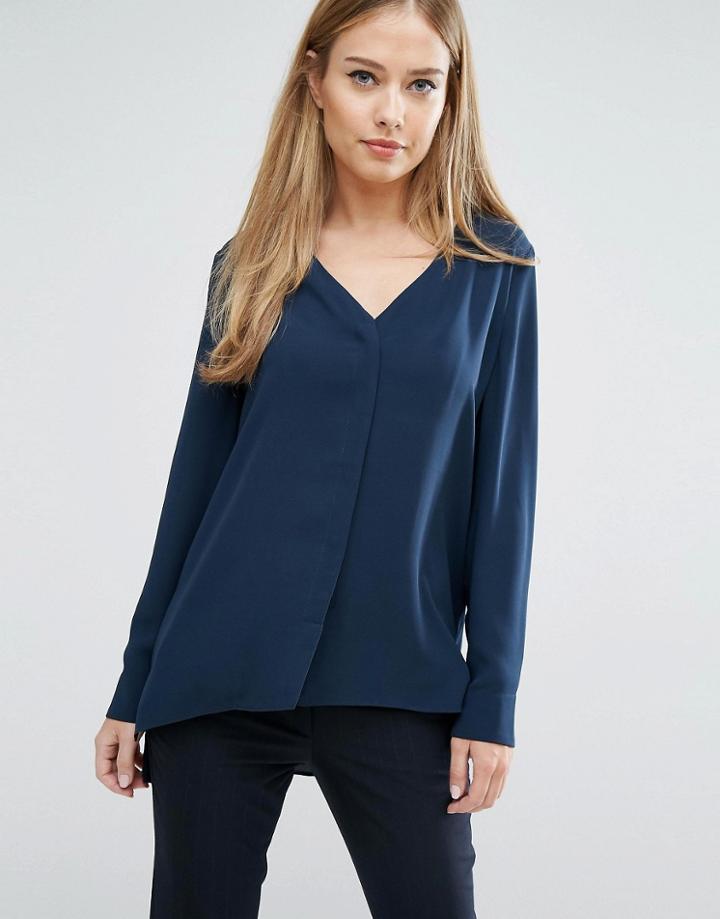 Selected V Neck Shirt - Navy