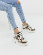 Buffalo Colby Exclusive Low Platform Chunky Sneakers In Zebra - Multi