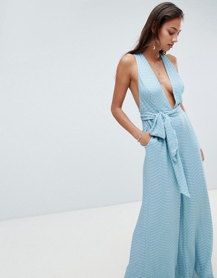 The Jetset Diaries Tie Jumpsuit - Blue