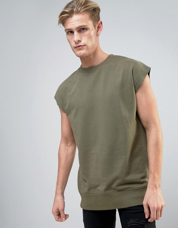 Another Influence Sleeveless Sweat Top - Green