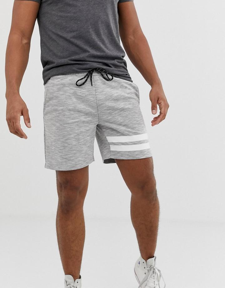 Jack & Jones Core Jersey Shorts With Leg Stripe - Gray