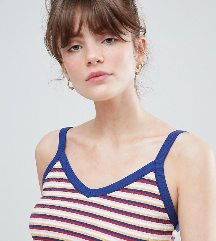 Monki Multi Stripe Cropped Cami