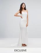 Club L Bandeau Fishtail Maxi Dress - White