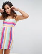Honey Punch Cami Dress In Rainbow Print - Multi