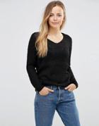 Only Popcorn Textured Sweater - Black