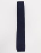 River Island Knitted Tie In Navy