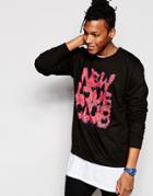 New Love Club Drippy Logo Sweatshirt - Black