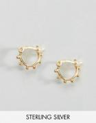 Asos Gold Plated Sterling Silver Ball 10mm Hoop Earrings - Gold