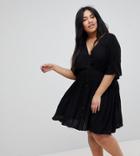 Asos Curve Casual Tea Dress - Black