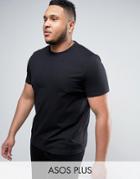 Asos Plus T-shirt With Crew Neck In Black - Black
