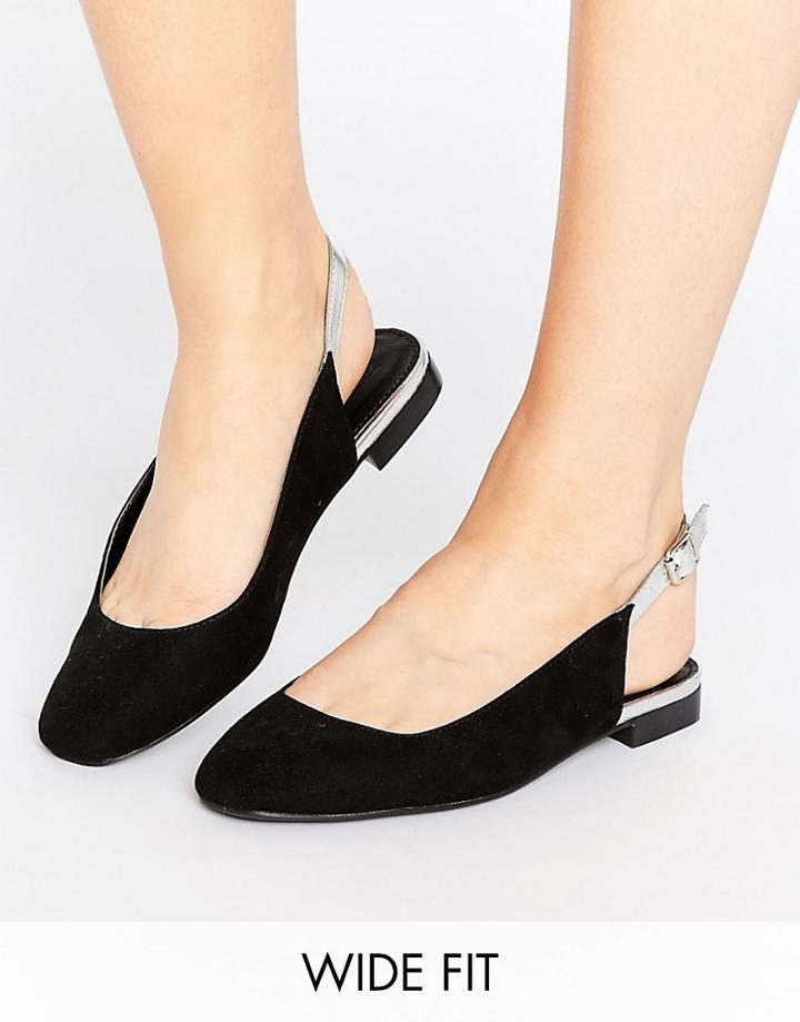 Asos Lowri Wide Fit Sling Back Ballet Flats - Black