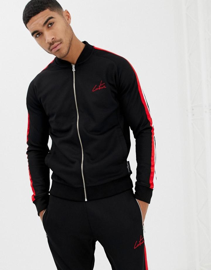The Couture Club Track Top With Side Stripe-black