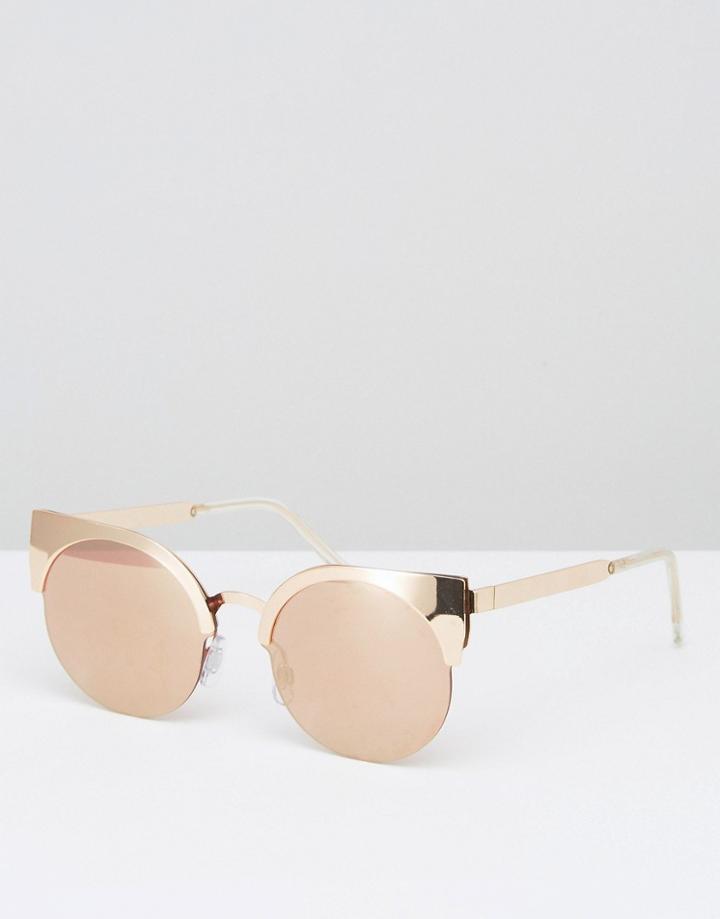 Monki Metal Cateye Sunglasses - Copper