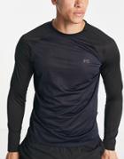 French Connection Sport Contrast Long Sleeve Training Top In Navy