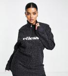 Ellesse Plus Leopard Print Dress With Logo In Black