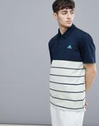Adidas Golf Stripe Polo In Navy D96146 - Navy
