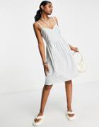 Only Sharon Jersey Mini Skater Dress In Stone-gray