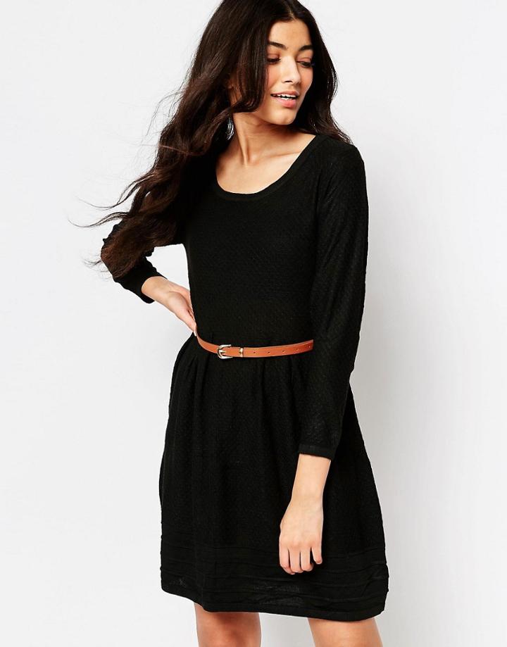 Mela Loves London Ditsy Print Skater Dress - Black