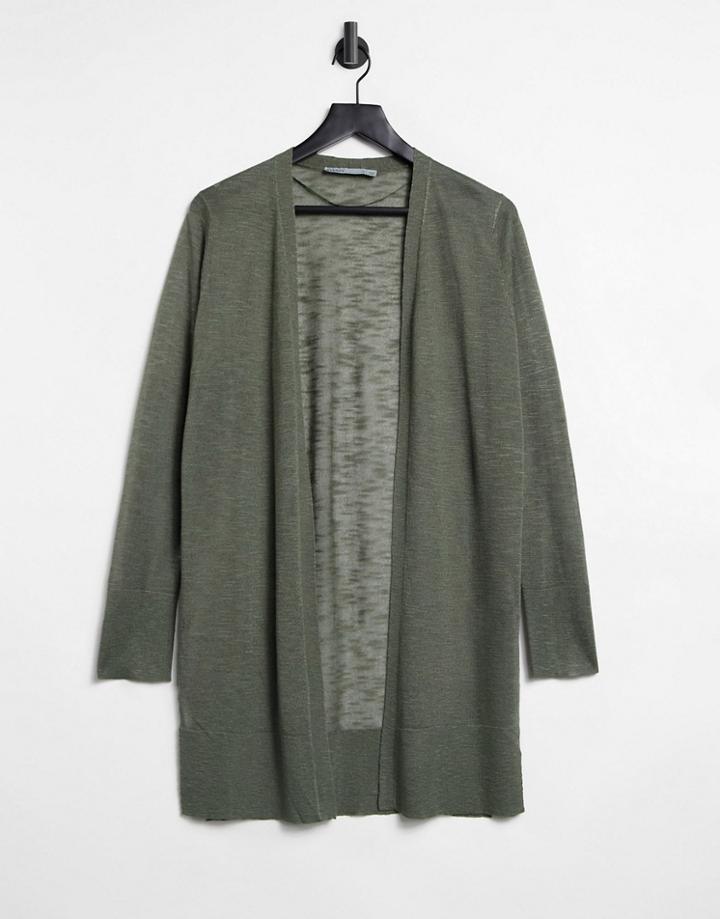 Oasis Knitted Cardigan In Khaki-green