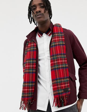 Dr Martens Plaid Check Scarf - Red
