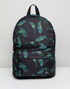Asos Backpack Black With Leaf Print Design - Black