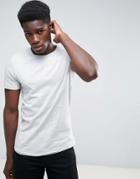 Jack & Jones T-shirt With Raw Hem And Space Dye Detail - Gray