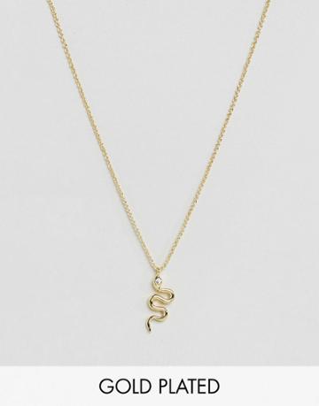Rock N Rose Delicate Snake Necklace - Gold