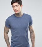 Farah Twisted Yarn Marl T-shirt In Navy - Navy