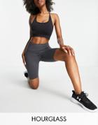 Asos 4505 Hourglass Icon Booty Legging Short In Cotton Touch-grey