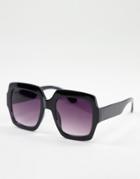 Aj Morgan So Happy Oversized Square Lens Sunglasses-black