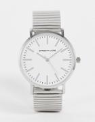 Christian Lars Mens Bracelet Watch With White Dial In Silver