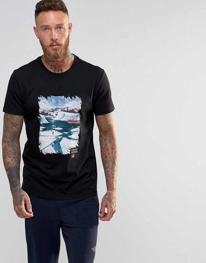 The North Face T-shirt With Glacier Print - Black